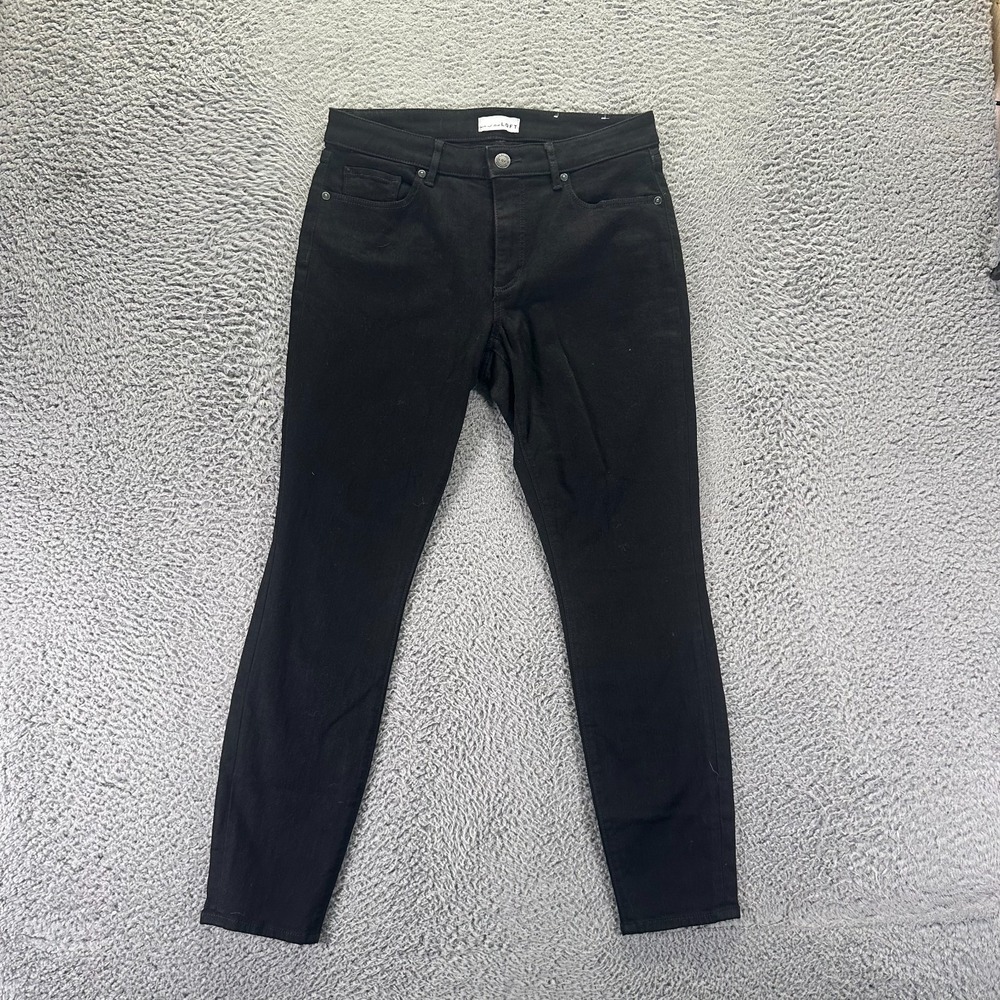 Loft Jeans Women 8 Black Cotton Denim Skinny Leg Curvy Streetwear Travel Stretch